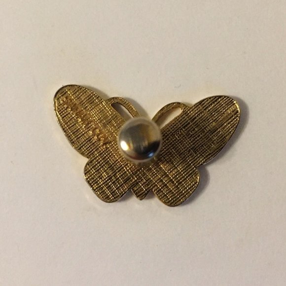 Lapel Pins Tie Tack Lot 4 Butterfly Flower Baskets Signed Avon Sarah Cov Brooch - Picture 8 of 9